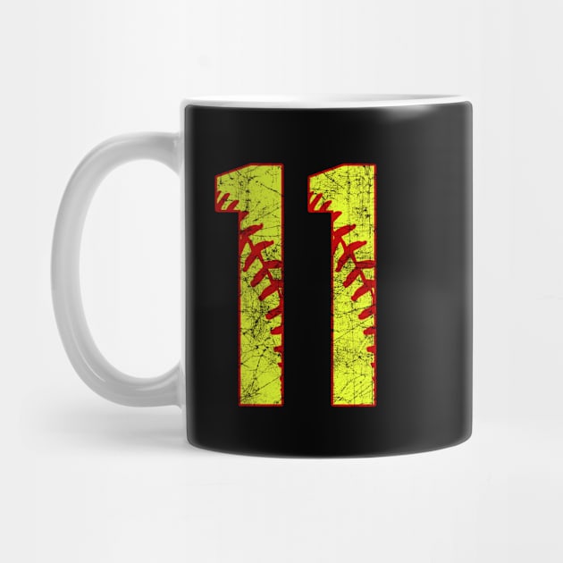 Fastpitch Softball Number 11 #11 Softball Shirt Jersey Uniform Favorite Player Biggest Fan by TeeCreations